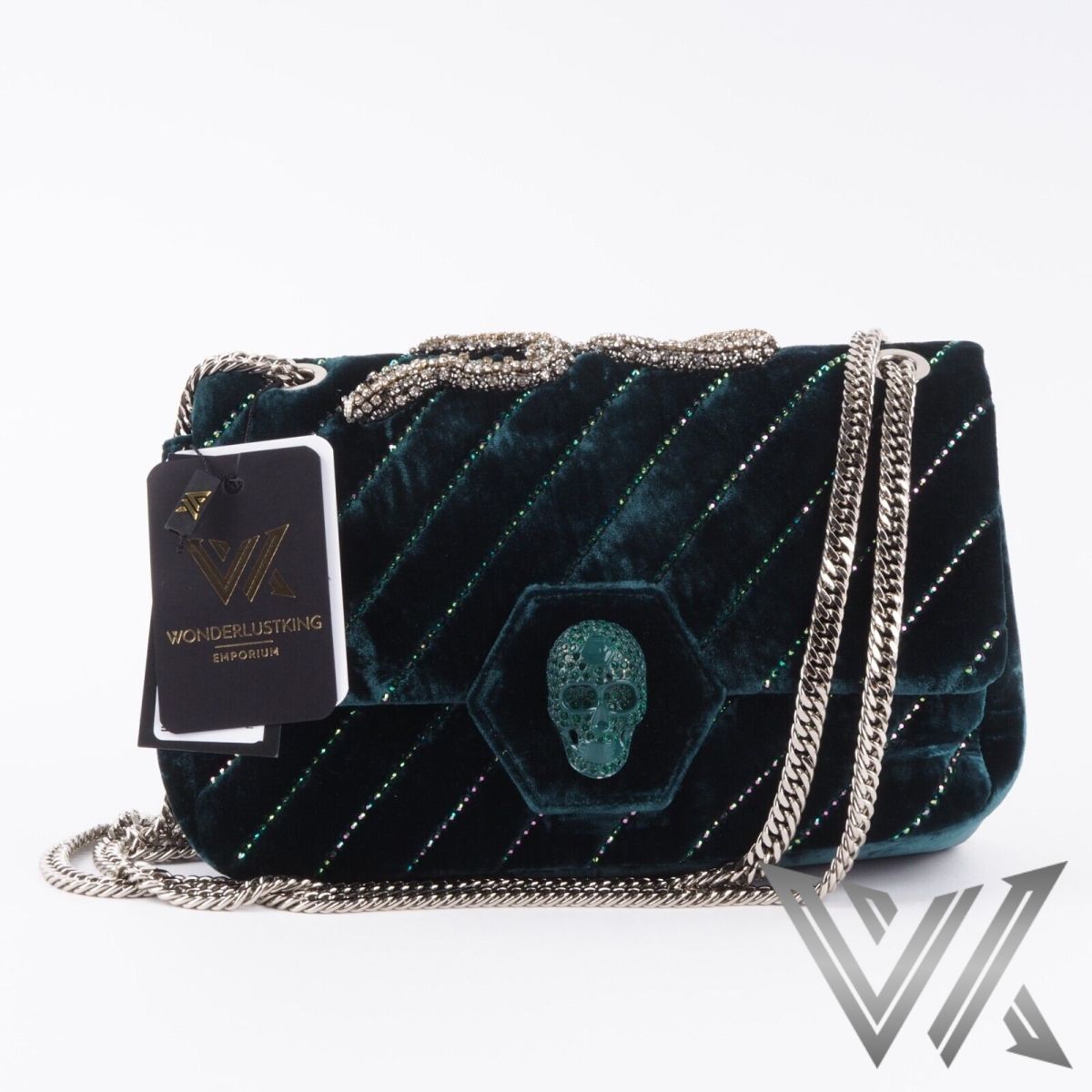 Shoulder Bag Skull Velvet