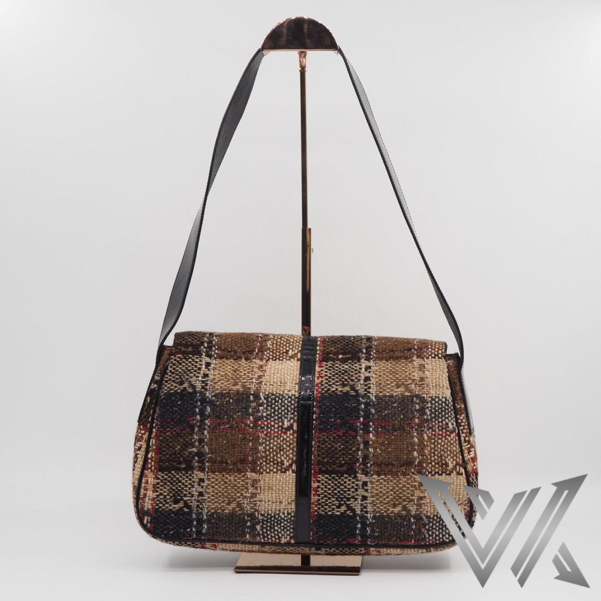 Wool Flap Plaid bag