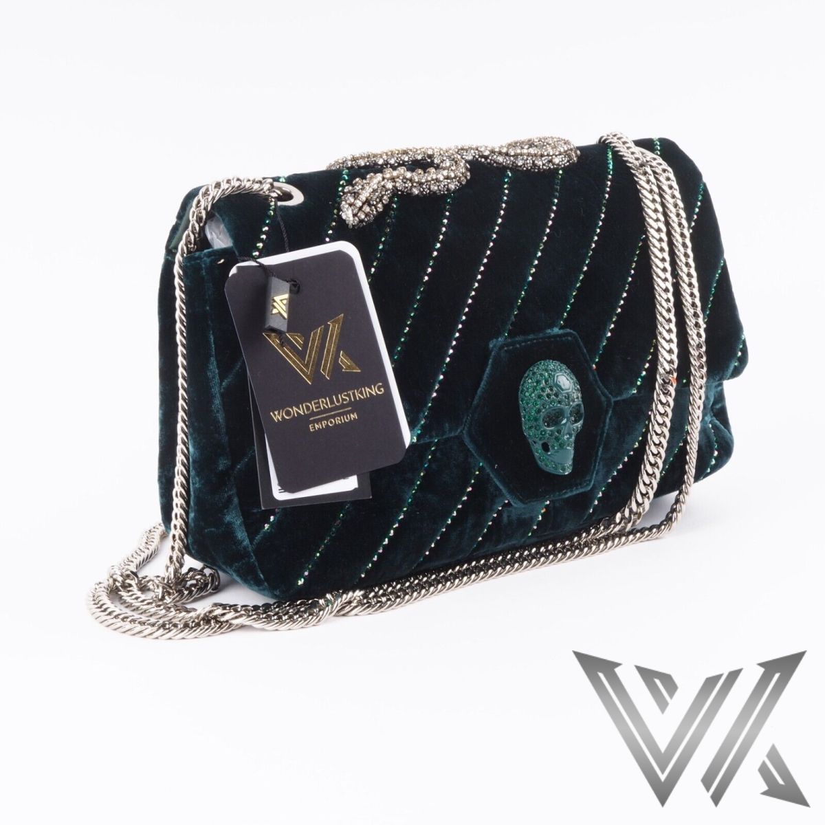 Shoulder Bag Skull Velvet