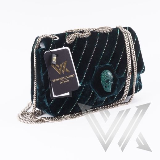 Shoulder Bag Skull Velvet