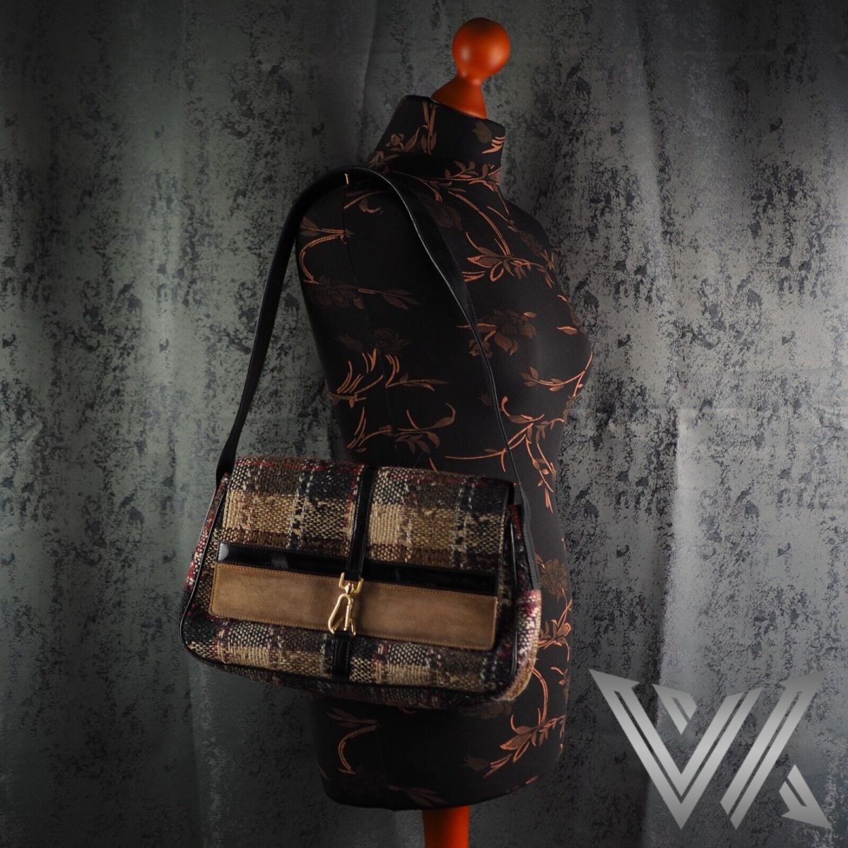 Wool Flap Plaid bag