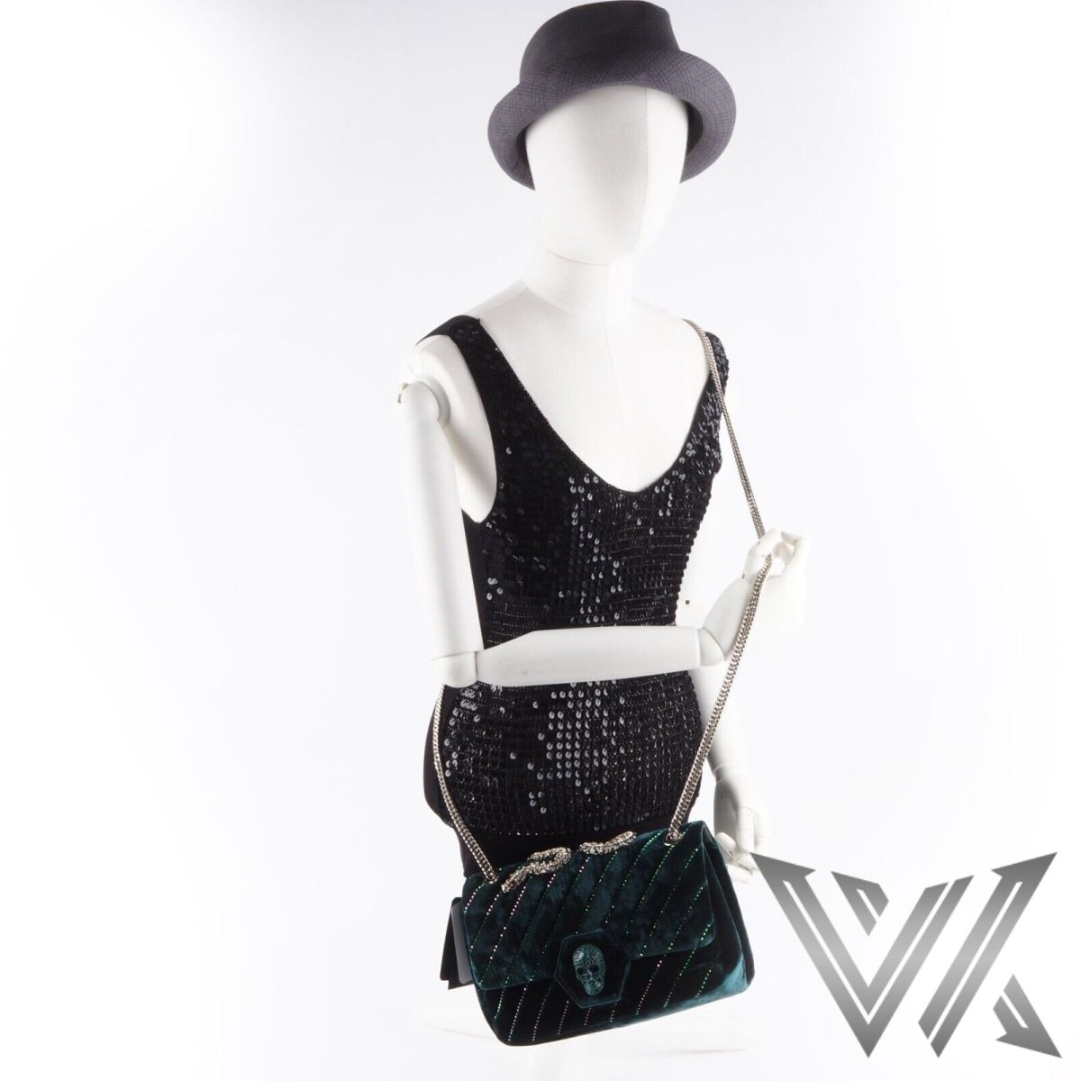 Shoulder Bag Skull Velvet