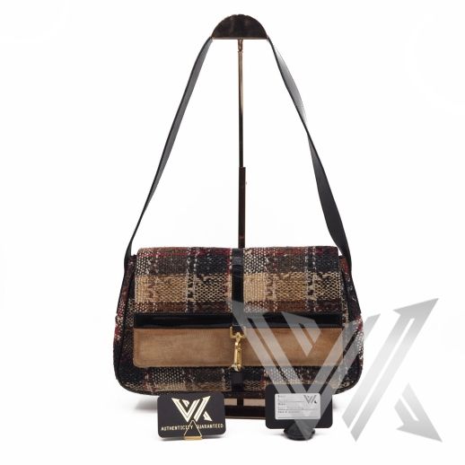 Wool Flap Plaid bag