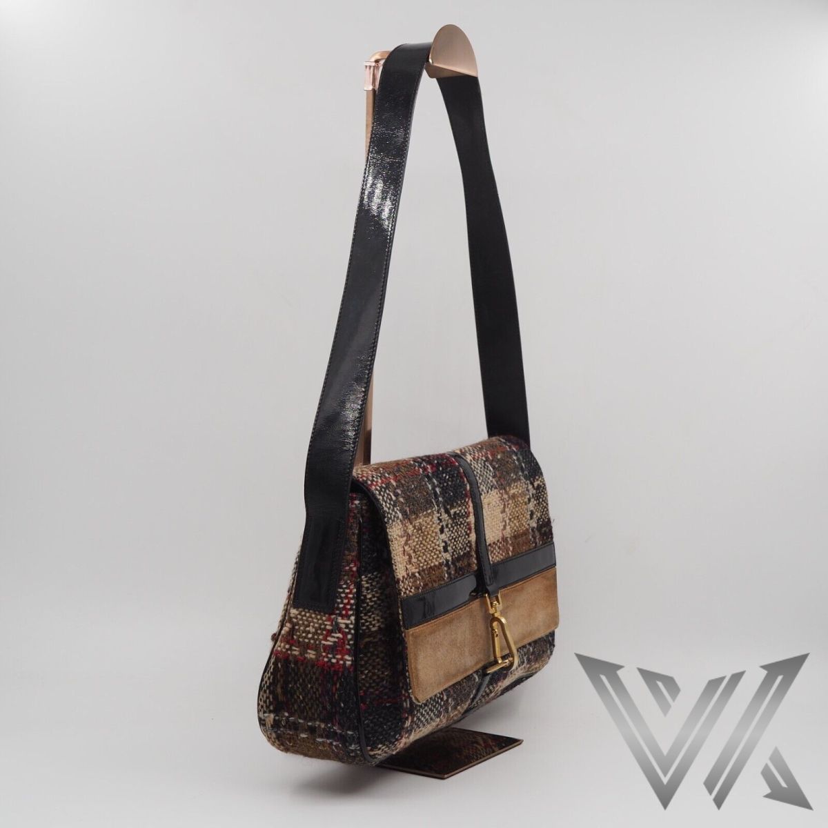 Wool Flap Plaid bag