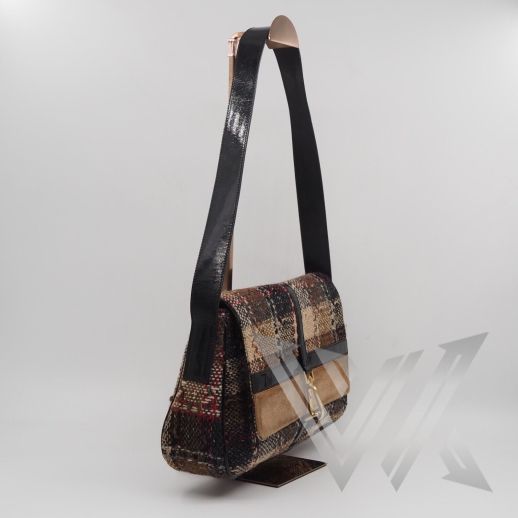 Wool Flap Plaid bag