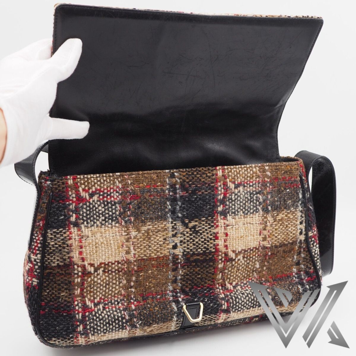 Wool Flap Plaid bag