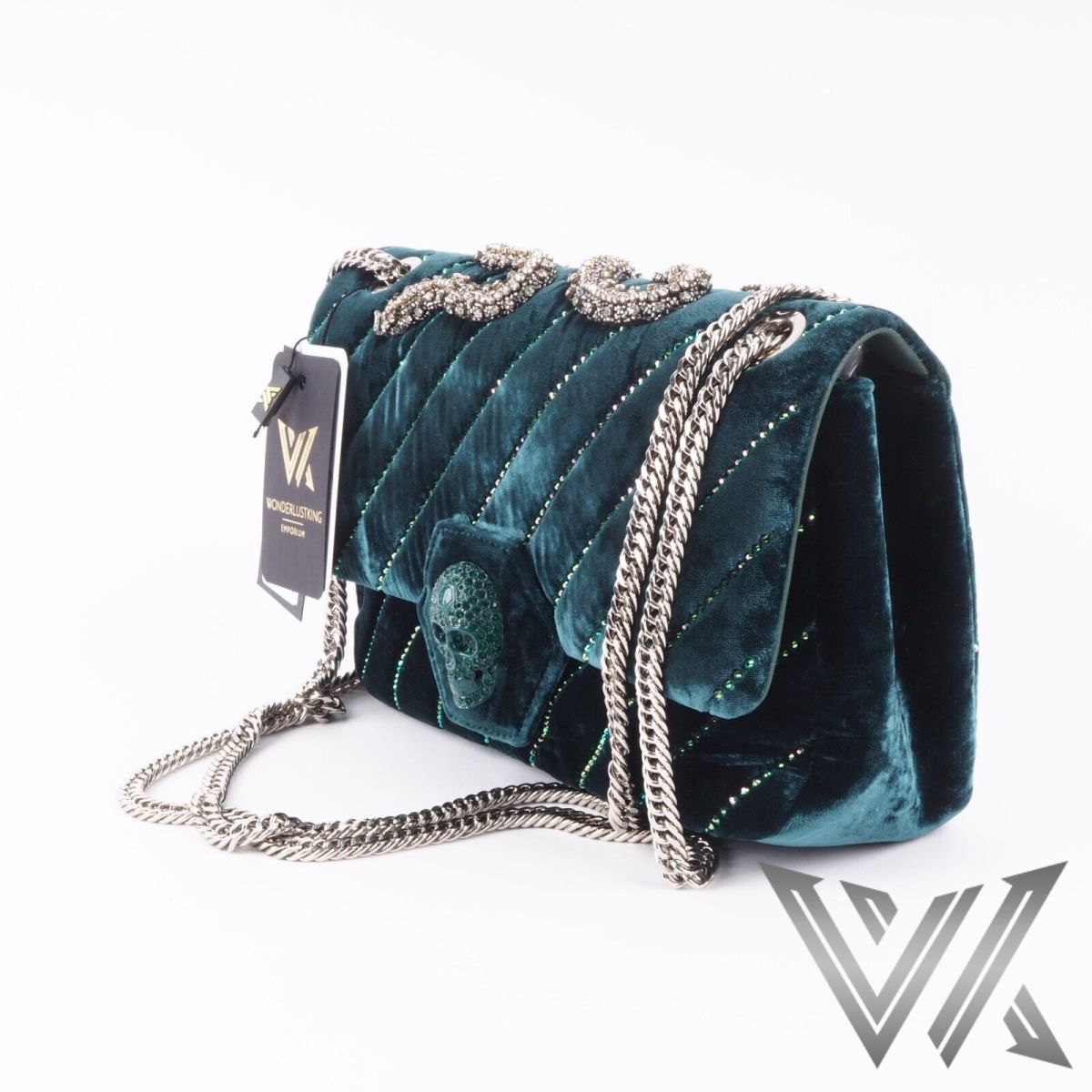 Shoulder Bag Skull Velvet