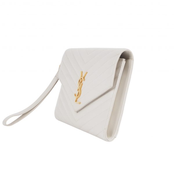 Cassandre Matelassé Flap Pouch Grain de Poudre Blanc - Image 3