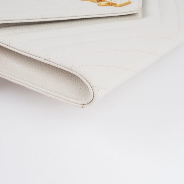 Cassandre Matelassé Flap Pouch Grain de Poudre Blanc - Image 7