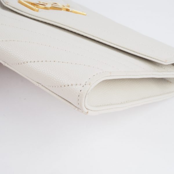 Cassandre Matelassé Flap Pouch Grain de Poudre Blanc - Image 8