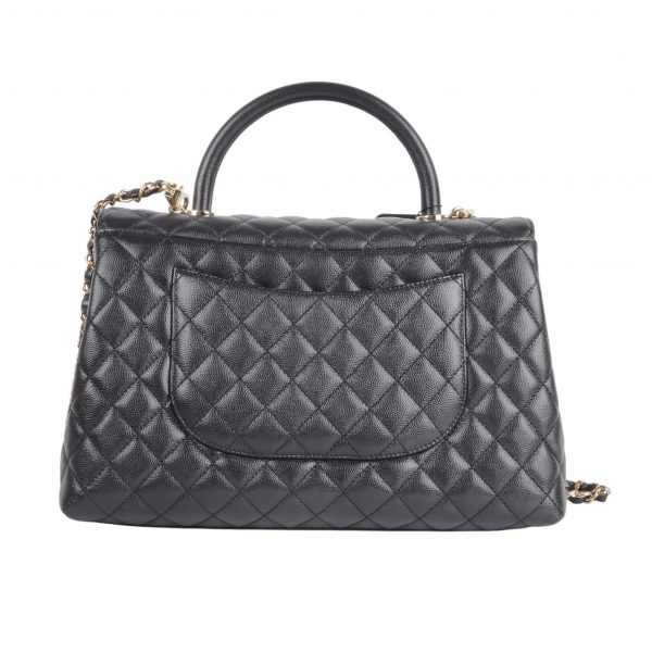Maxi Flap Bag mit Top Handle Caviar Light Gold - Image 6