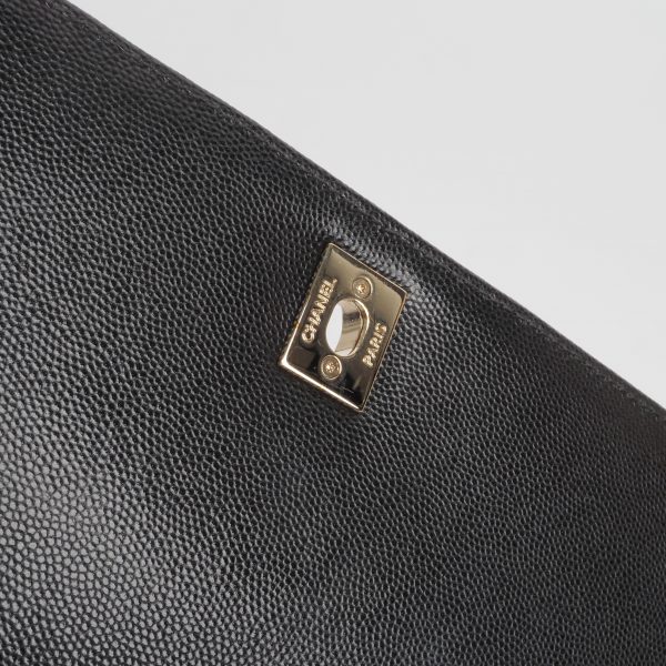 Maxi Flap Bag mit Top Handle Caviar Light Gold - Image 23