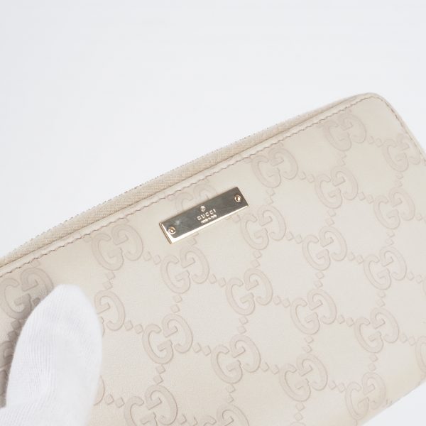 Signature Guccissima Zip-Around Wallet Cream - Image 3