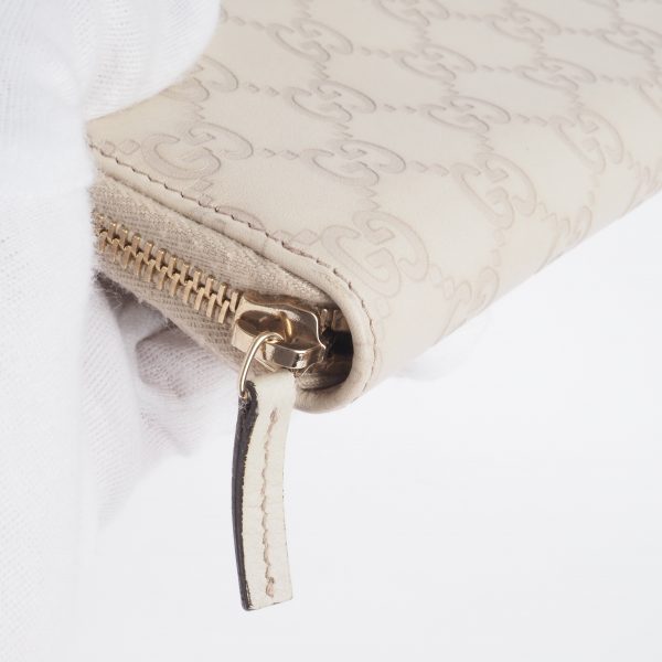 Signature Guccissima Zip-Around Wallet Cream - Image 4