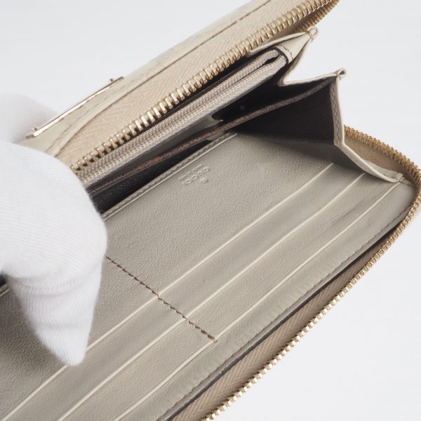 Signature Guccissima Zip-Around Wallet Cream - Image 12