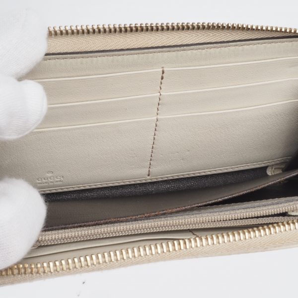 Signature Guccissima Zip-Around Wallet Cream - Image 14
