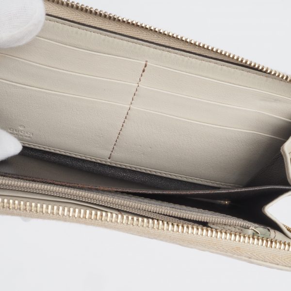 Signature Guccissima Zip-Around Wallet Cream - Image 15