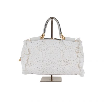 Sicily Crochet Ecru Medium Tote