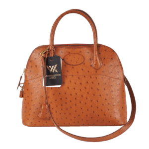 HERMÈS Bolide 31 Ostrich Cognac Tan+Gold 1995  + Schulterriemen Luxus Handtasche