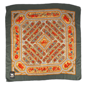 HERMÈS "Qalamdan" Luxus Designer Kaschmir Seidencarré Tuch Stola 90 cm OP: 620 €