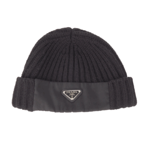 PRADA Mütze aus Wolle und Gabardine Re-Nylon UMD446 Strickmütze OP 520 €