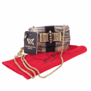 CHRISTIAN LOUBOUTIN Sweet Charity Gold Luxus Designer mini Abendtasche OP: 1150€