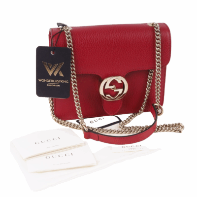 GUCCI 510304 GG Interlocking Mini Chain Luxus Designer Schultertasche OP: 1950 €