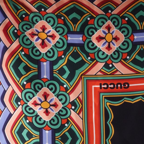 Multicolor 100% Silk Foluard Carre - Image 5