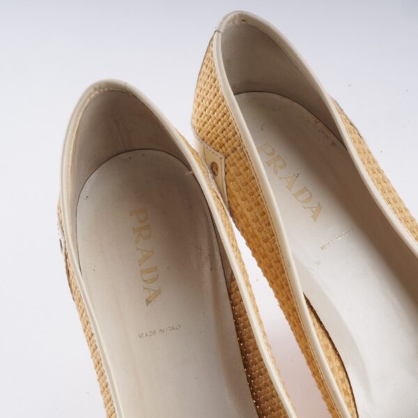 PRADA  Woven Rattan High Heels Luxus Designer Pumps Rare OP: 460 € – Bild 5