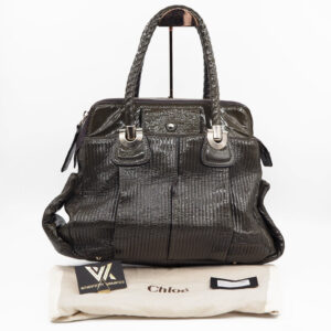 CHLOÉ 04-07-56 Heloise Vernice Luxus Designer Lackleder Tote Tasche NP: 1390 €