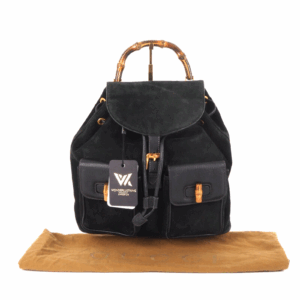 GUCCI Suede Bamboo Lock Backpack Luxus Designer Leder Rucksack OP: 1100 €