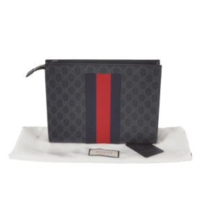 GUCCI Supreme Sherry Line GG Canvas / Leder Pouch 475316 Luxus OP: 720 €