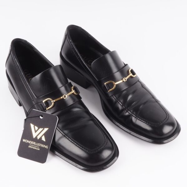 GUCCI Jordaan Luxus Designer Leder Herrenloafer Horsebit Gr. 42,5 OP: 790 € – Bild 3
