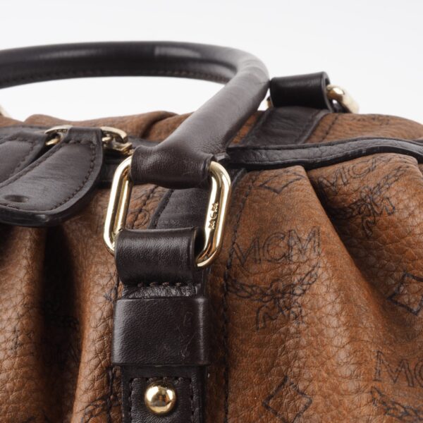 Brown Leather Boston Bag – Bild 13