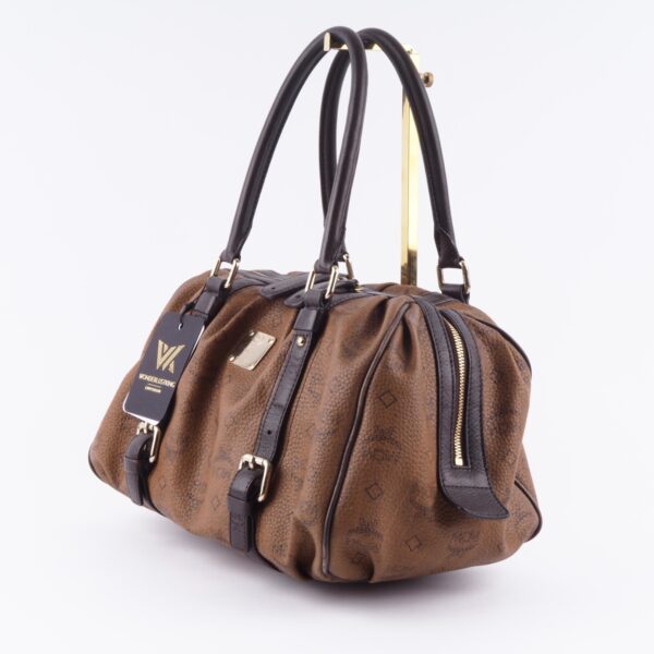Brown Leather Boston Bag – Bild 4