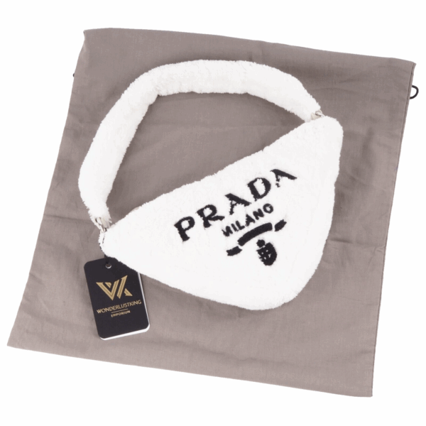 PRADA 1NE043 Bianco Triangle Pile Logo Luxus Designer Schultertasche OP: 1800€ – Bild 3