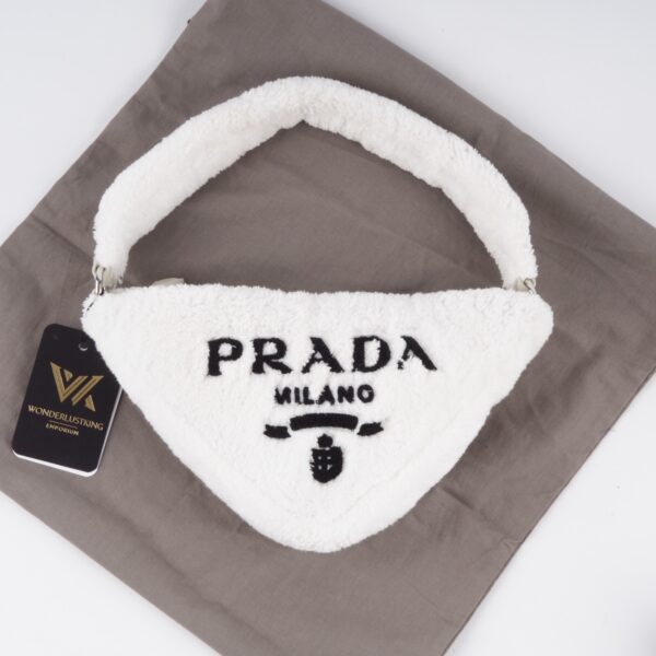 PRADA 1NE043 Bianco Triangle Pile Logo Luxus Designer Schultertasche OP: 1800€ – Bild 4