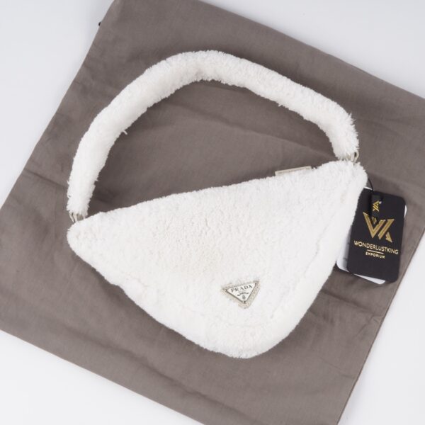 PRADA 1NE043 Bianco Triangle Pile Logo Luxus Designer Schultertasche OP: 1800€ – Bild 5