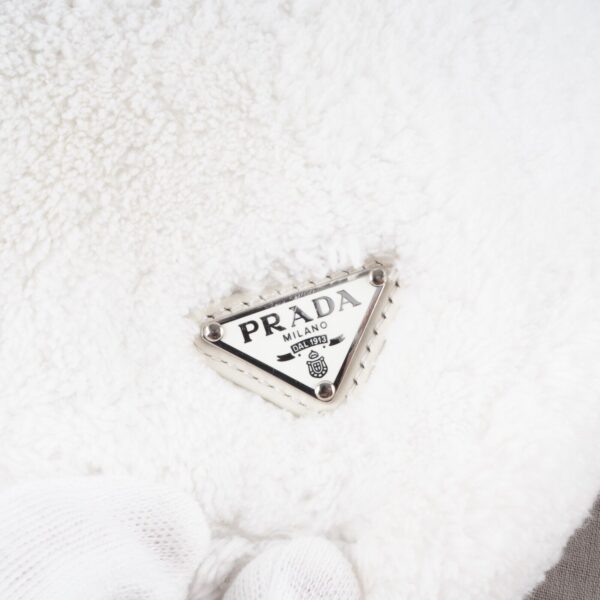 PRADA 1NE043 Bianco Triangle Pile Logo Luxus Designer Schultertasche OP: 1800€ – Bild 6