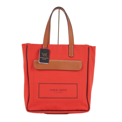 GIORGIO ARMANI Tote aus Leinen Leder Luxus Designer Shoppertasche NEU OP: 980€