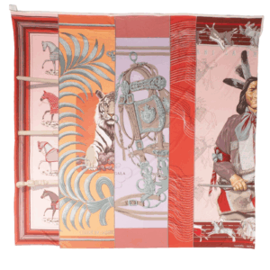 HERMÈS "Carré en Carrés" Luxus Designer Seidencarré Tuch Stola 90 cm OP: 460 €