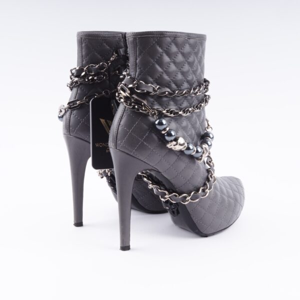 Quilted Skull & Chain Boots - Image 4