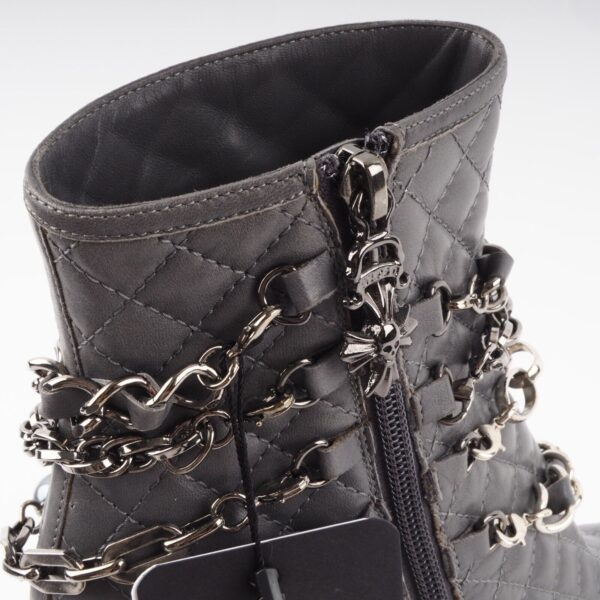 Quilted Skull & Chain Boots - Image 5