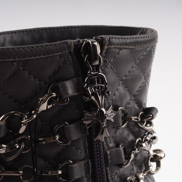 Quilted Skull & Chain Boots - Image 8