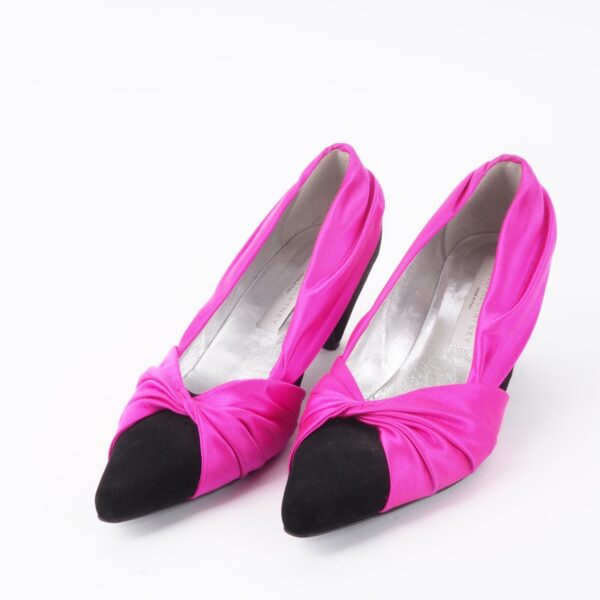 Satin / Leder Pumps – Bild 3