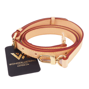 Vachetta Schulterriemen Gurt 1,8/98-120 cm natural Leder Gold Kompatibel mit LV