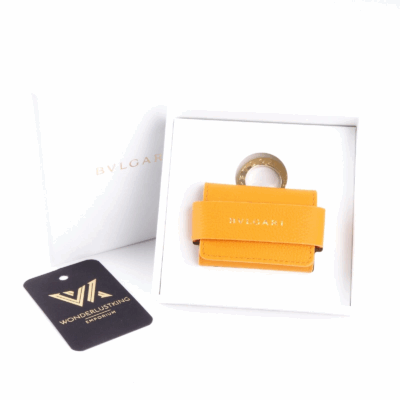 Kalbsleder Airpods Case Orange / Gold