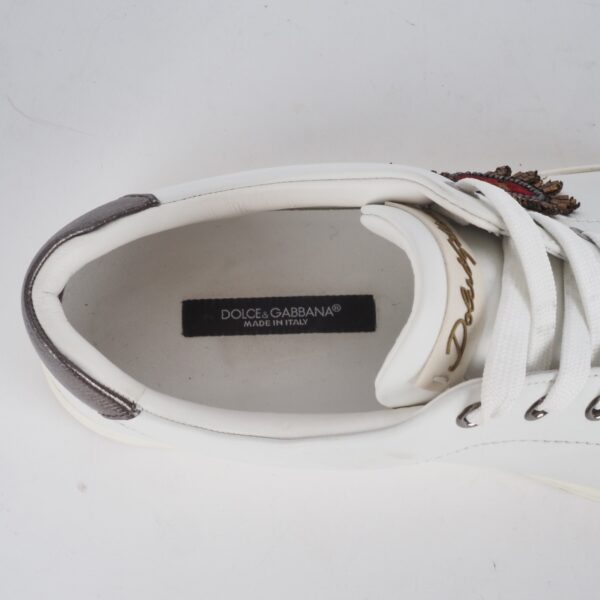 DOLCE & GABBANA Heart Patch Low Top luxus designer Sneakers Gr. 38,5 OP: 330 € - Image 13