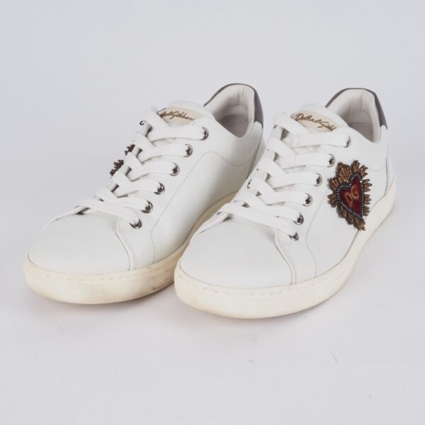 DOLCE & GABBANA Heart Patch Low Top luxus designer Sneakers Gr. 38,5 OP: 330 € - Image 3
