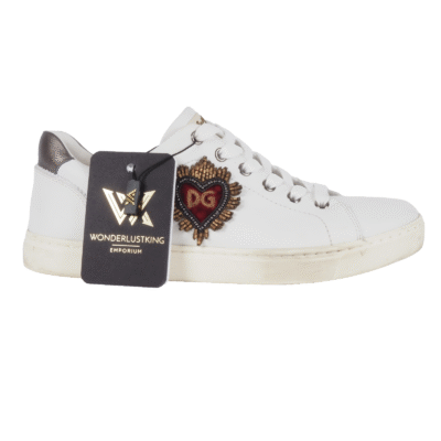 DOLCE & GABBANA Heart Patch Low Top luxus designer Sneakers Gr. 38,5 OP: 330 €